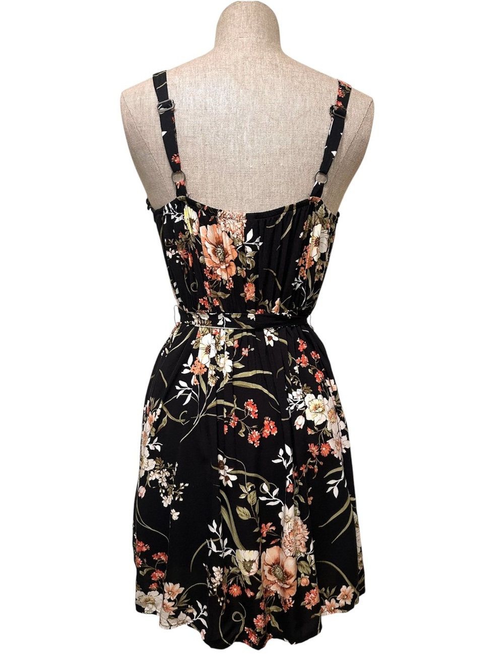 Xhilaration Floral Mini Dress with Tie Waist NWOT - Picture 3 of 5